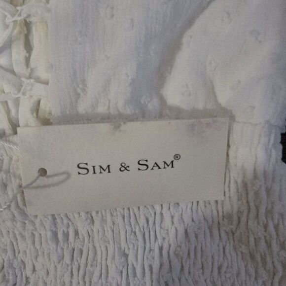 Sim & Sam Women's White Off-the-Shoulder Blouse Crop Top Size Medium - Picture 9 of 14